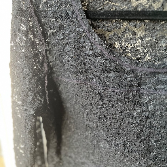 Lace Crop Top in Black w/ Long Sleeves - Picture 5 of 10